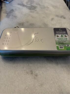 Grey Flip-Flop Travel Case with Green Trim